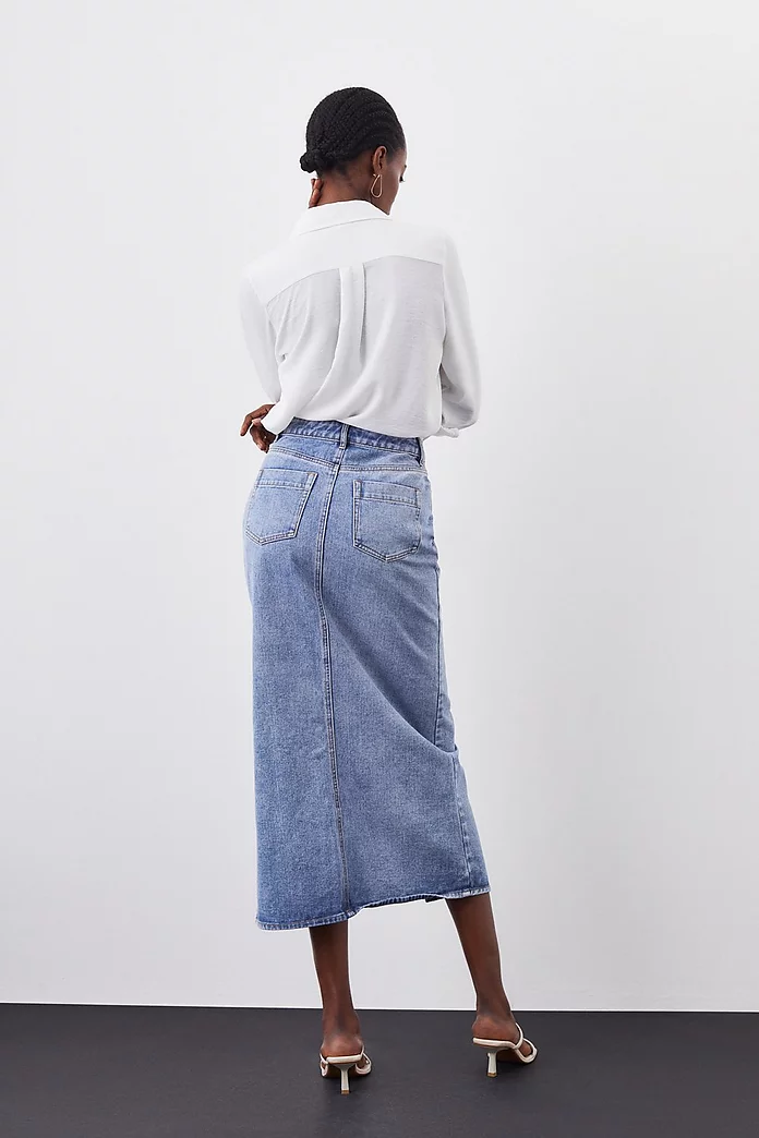 Denim Maxi Skirt | Karen Millen Denim Maxi Skirt | Karen Millen